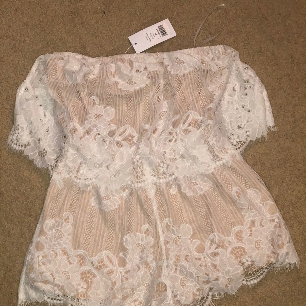 White lace romper